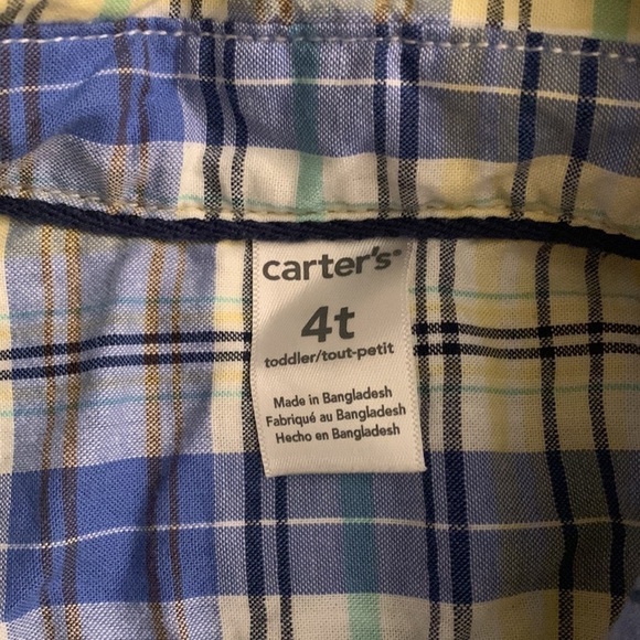 Boy’s Carter Blue & Yellow Button Down Shirt - Picture 3 of 7